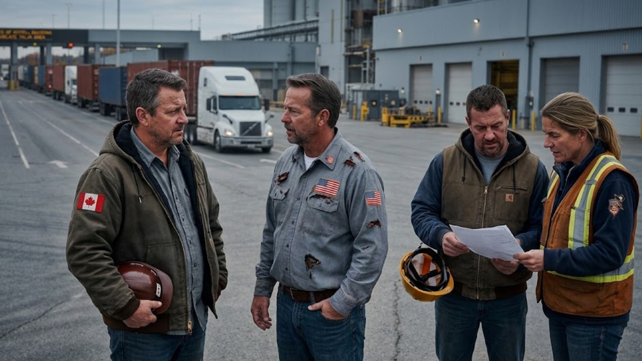 Steel plant workers affected by the Canada-US tariff dispute