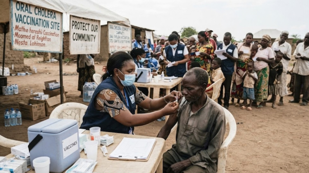 Oral cholera vaccination campaign in Transmara, Kenya, supported by WHO in November 2025