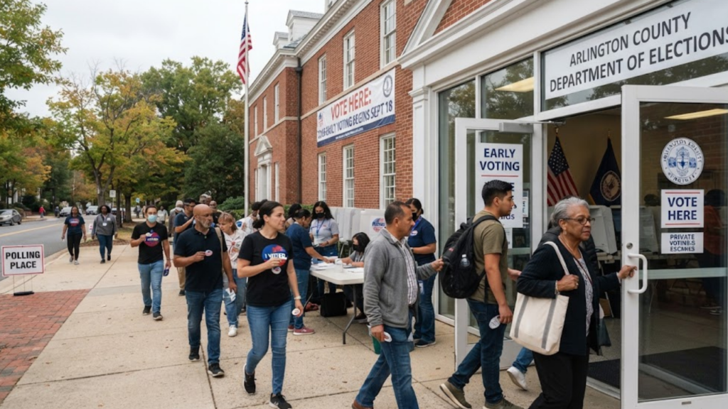 Early voting 2026: voters cast ballots at a polling site in Henrico County, Virginia
