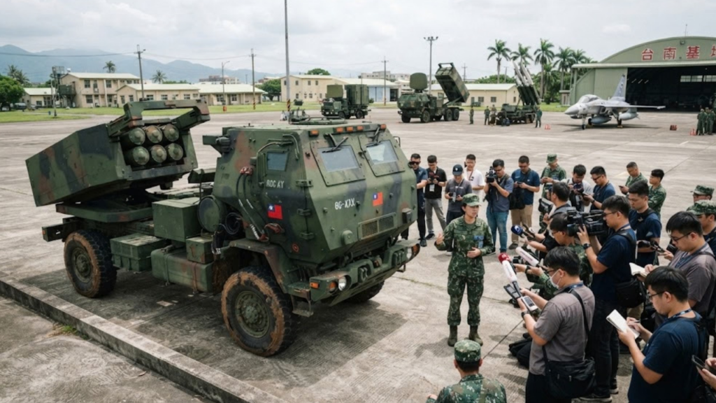 Taiwan arms sales equipment displayed at Tainan Air Base media event