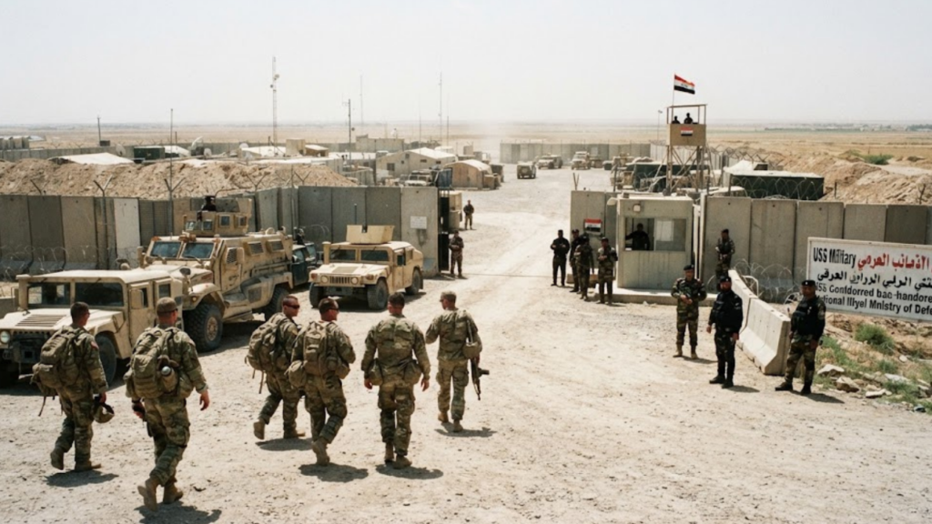cene from a base in Iraq during the US withdrawal from Iraq handover