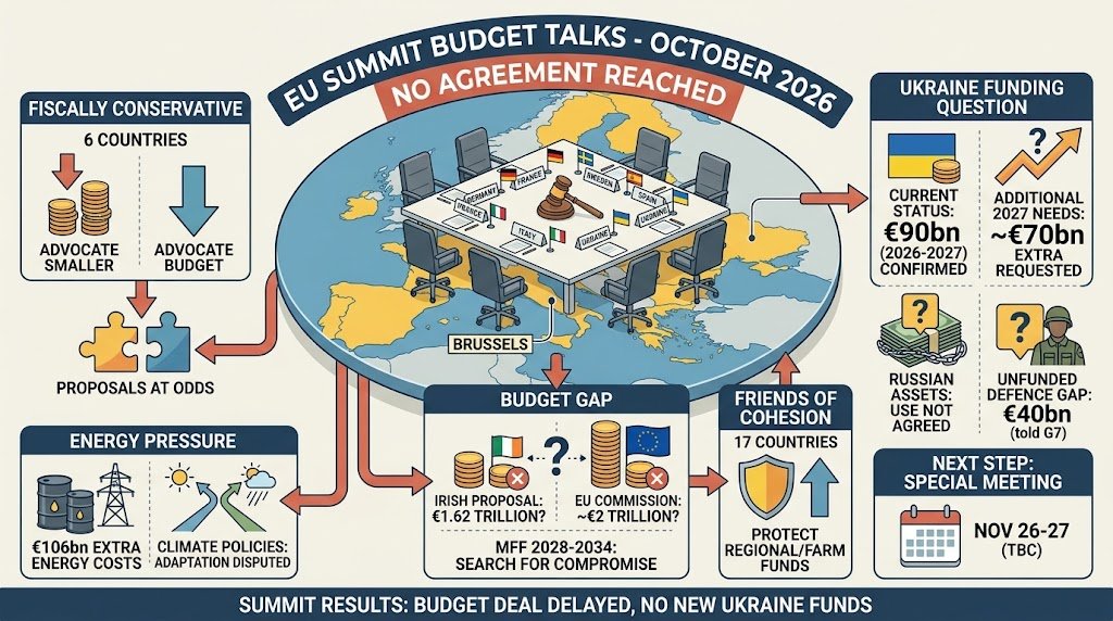 Illustration of a summit table and a map of Europe for the EU summit budget deal story