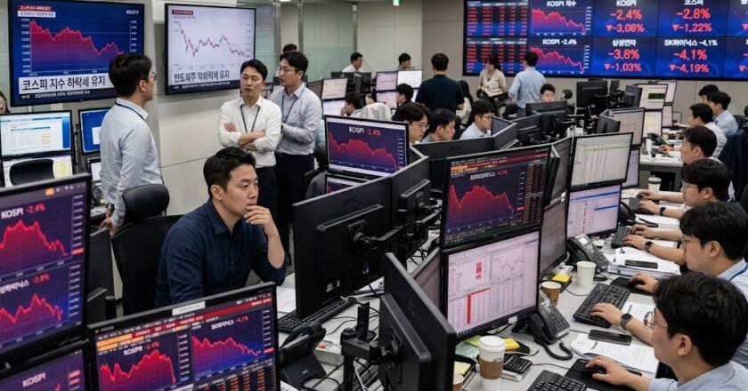 Kospi Plunges 5.5% as Chip Stocks Slide on China Memory Fears and AI Valuation Worries