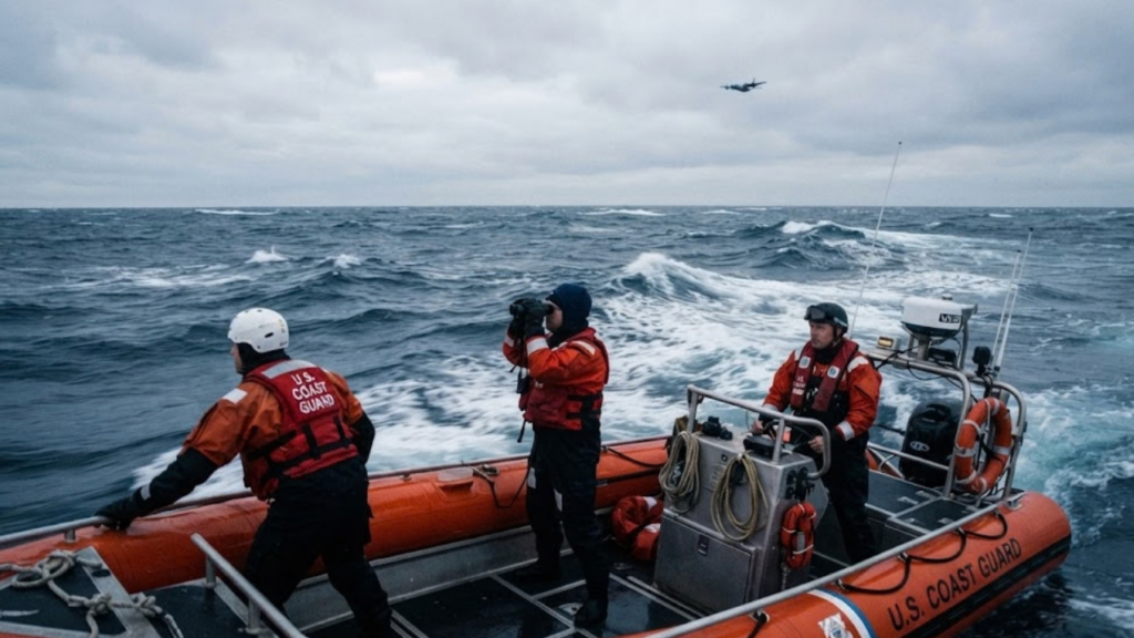 Nantucket air ambulance search: Coast Guard crew searching the Atlantic off Nantucket, Massachusetts