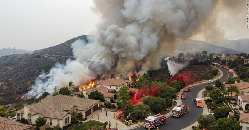 Norte Fire damages or destroys six homes in Orange County as 16,000 residents are told to leave